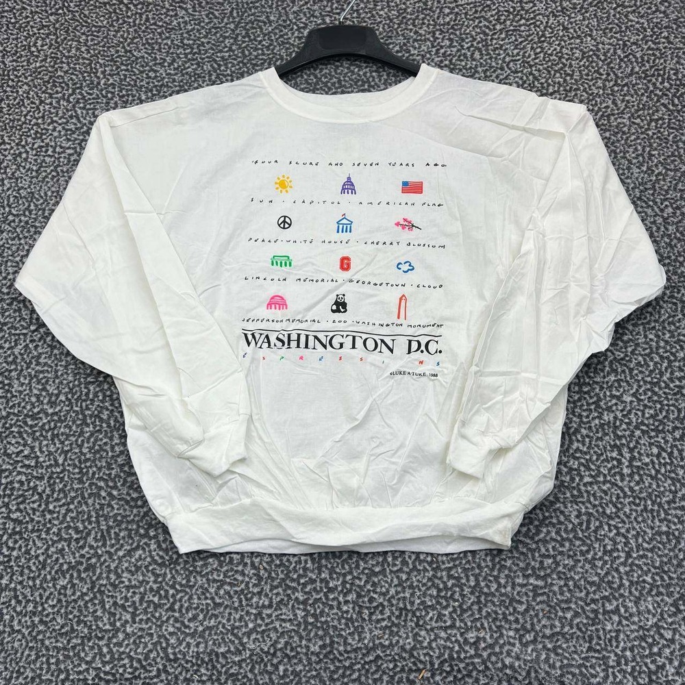 Vintage Washington DC Shirt Men L/XL Cotton Republic Long Sleeve Deadstock New‎